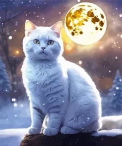 Full Moon And Cat Diamond Painting