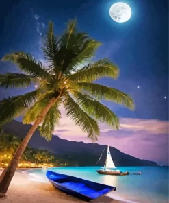 Full Moon Beach Diamond Painting