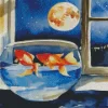 Full Moon Fish Tank Art Diamond Painting