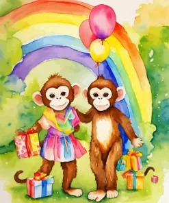 Fun Monkeys Art Diamond Painting