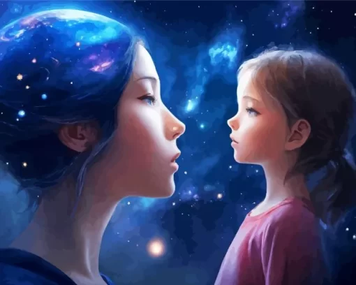 Galaxy Mother And Daughter Diamond Painting