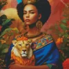 Girl And Lion Art Diamond Painting