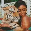 Girl Hugging Tiger Diamond Painting