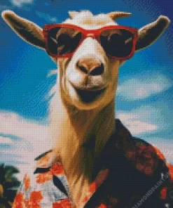 Goat With Sunglasses Diamond Painting