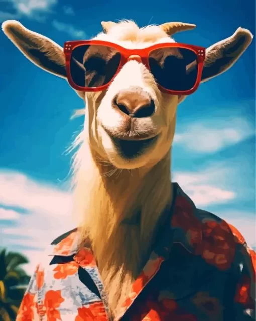 Goat With Sunglasses Diamond Painting