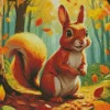 Golden Squirrel Diamond Painting