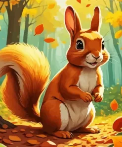 Golden Squirrel Diamond Painting