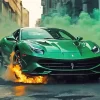 Green Ferrari 488 Diamond Painting