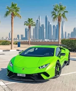 Green Lamborghini Diamond Painting