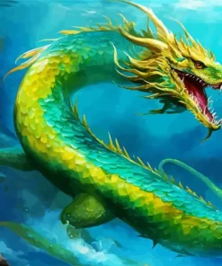 Green Sea Dragon Diamond Painting