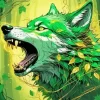 Green Wolf Art Diamond Painting