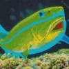 Green Fish Diamond Painting