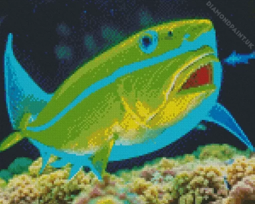 Green Fish Diamond Painting