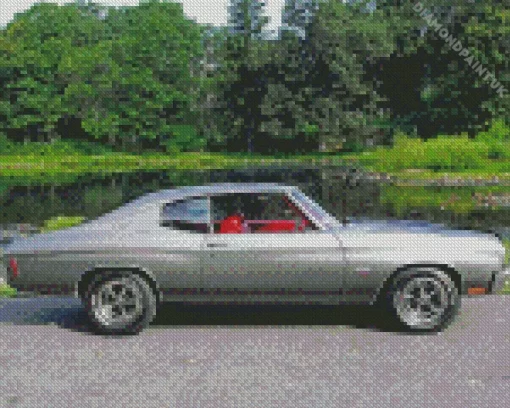 Grey Chevelle Car Diamond Painting