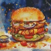 Grilled Chicken Burger Fast Food Diamond Painting