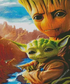 Groot And Baby Yoda Diamond Painting