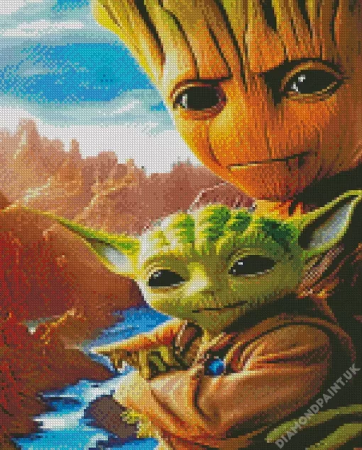 Groot And Baby Yoda Diamond Painting