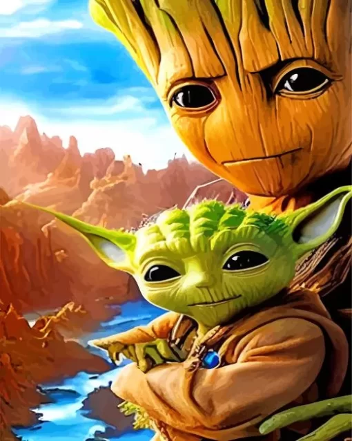 Groot And Baby Yoda Diamond Painting