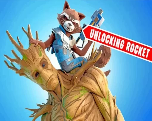 Groot And Rocket Fortnite Diamond Painting