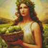 Italian Lady Carrying Green Apples Diamond Painting