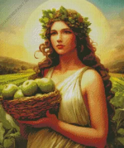 Italian Lady Carrying Green Apples Diamond Painting