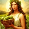 Italian Lady Carrying Green Apples Diamond Painting