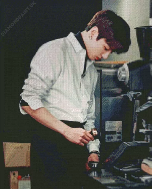 Korean Barista Man Diamond Painting