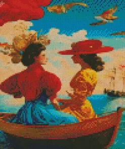 Ladies On Boat Art Diamond Painting