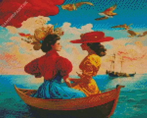 Ladies On Boat Art Diamond Painting