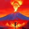 Lady Enjoying The Volcano Diamond Painting