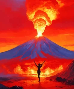 Lady Enjoying The Volcano Diamond Painting