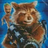 Mad Groot Rocket Racoon Diamond Painting