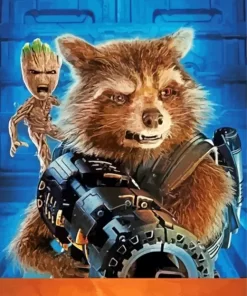 Mad Groot Rocket Racoon Diamond Painting