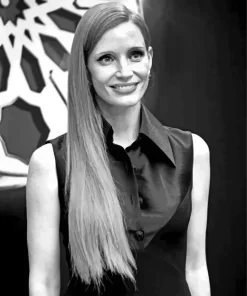 Monochrome Jessica Chastain Diamond Painting