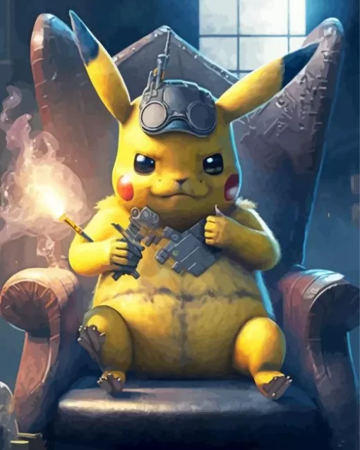 Pikachu Smoking Diamond Painting