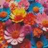 Pink Blue And Yellow Flowers Diamond Painting