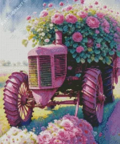 Pink Tractor Diamond Painting