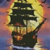 Pirate Ship Silhouette Diamond Painting