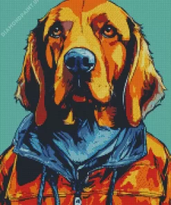 Red Bloodhound Diamond Painting