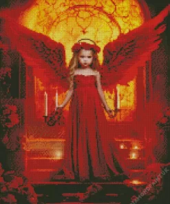 Red Girl Angel Diamond Painting