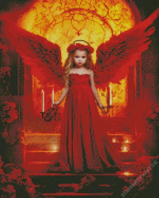 Red Girl Angel Diamond Painting