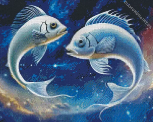 Silver Galaxy Fish Diamond Painting