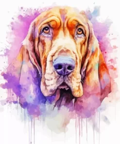 Splatter Bloodhound Head Diamond Painting