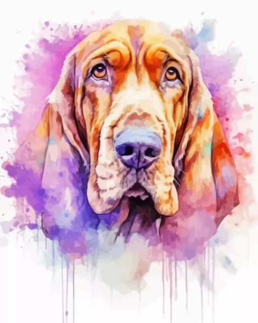 Splatter Bloodhound Head Diamond Painting