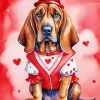 Valentines Bloodhound Diamond Painting