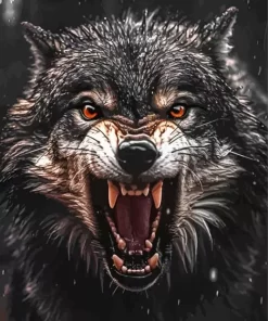 Wild Growling Wolf Art Diamond Painting