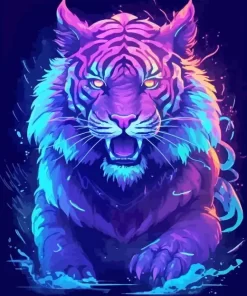 Wild Purple Tiger Diamond Painting