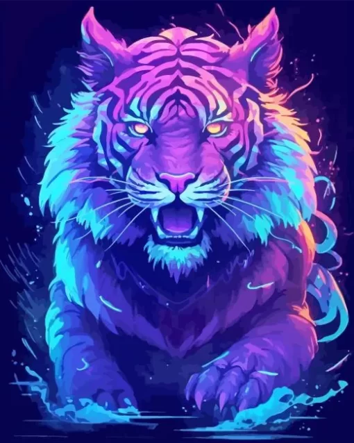 Wild Purple Tiger Diamond Painting