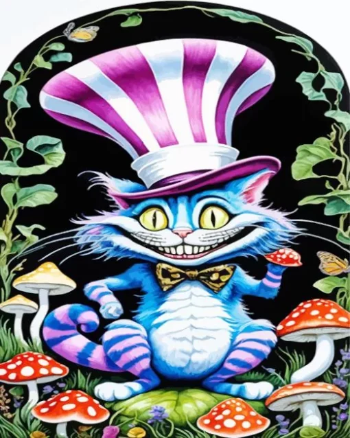 Alice In Wonderland Blue Cheshire Cat Diamond Painting