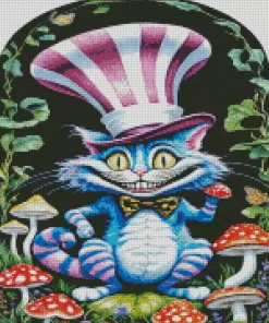 Alice In Wonderland Blue Cheshire Cat Diamond Painting